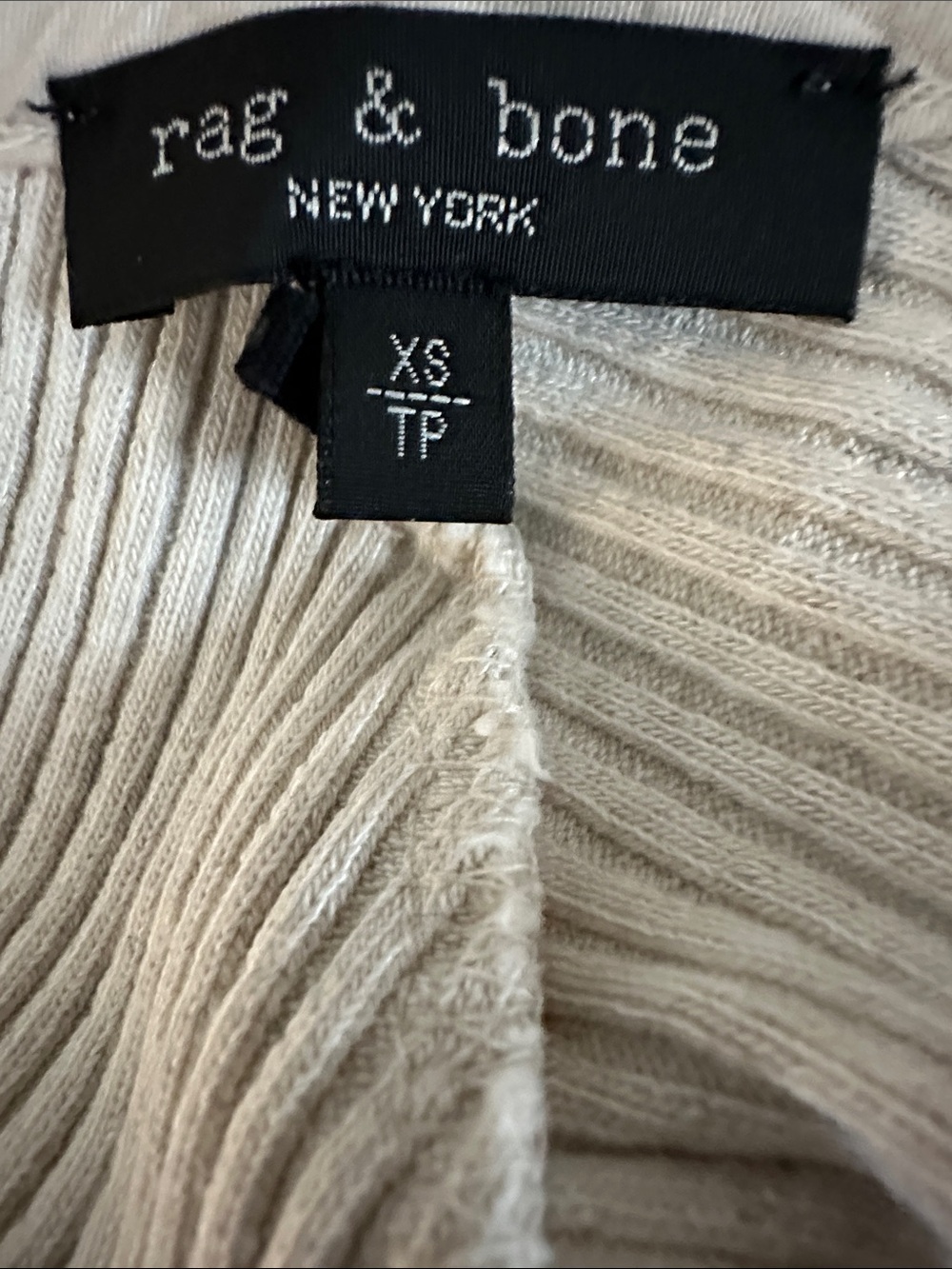 rag & bone Cream Ribbed High-Neck Tank - Picture 4 of 5